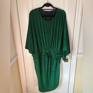 Plus Size Festive Green Sparkly Dress